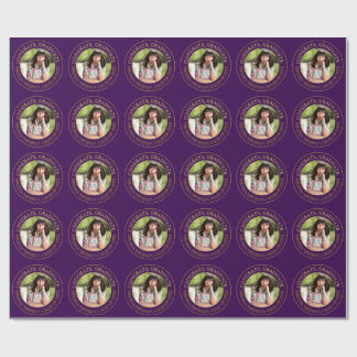 Modern Simple Gold Typography Grad Party Photo Wrapping Paper
