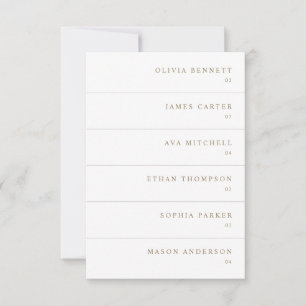 Modern Simple Gold Wedding Name Place Cards
