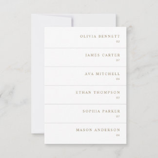 Modern Simple Gold Wedding Name Place Cards