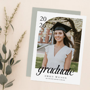 Modern Simple Grad Graduate Arch Photo Graduation Postcard