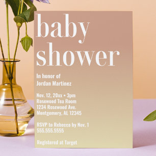 Modern Simple Gradient Bold Baby Shower Invitation