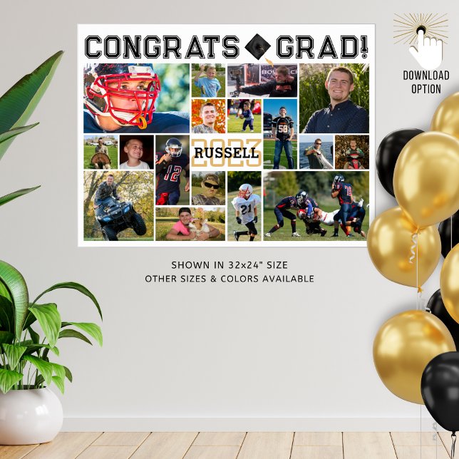 Modern Simple Graduate 17 Photo Collage Poster (Creator Uploaded)