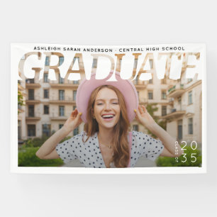 Modern Simple Graduate Photo Graduation Party  Banner