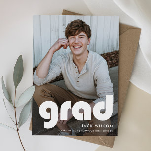 Modern Simple Graduate Photo Graduation Thank You Card