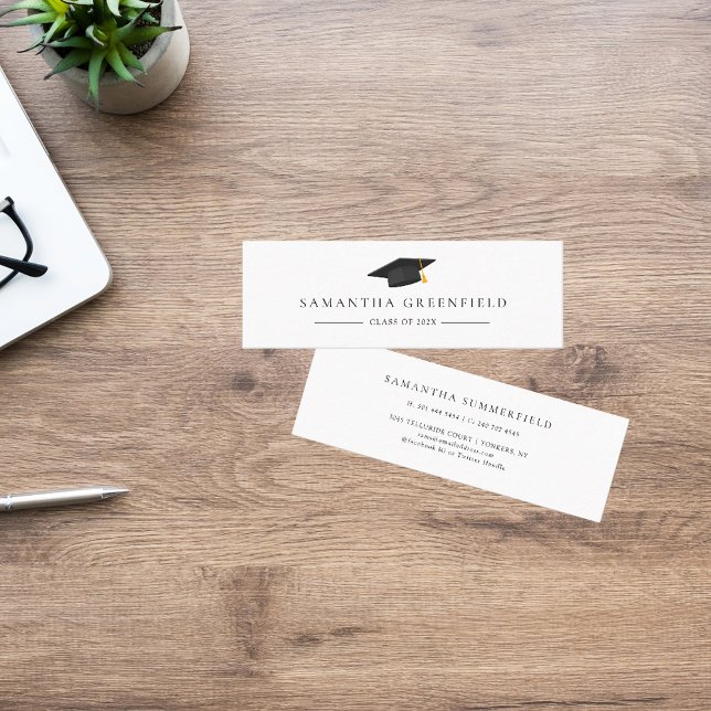 Modern Simple Graduation 2025 Name Mini Business Card (Graduation 2025 Grad Student Mini Calling Card)