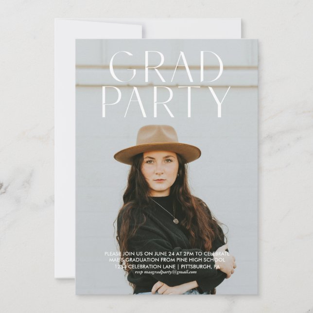 Modern Simple Graduation Party Invitation (Front)