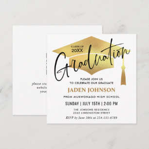 Modern Simple Graduation Party QR code Invitation