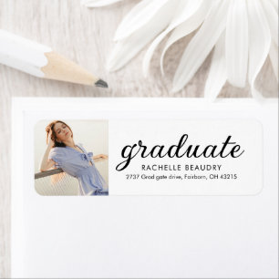 Modern Simple Graduation Photo Address Label