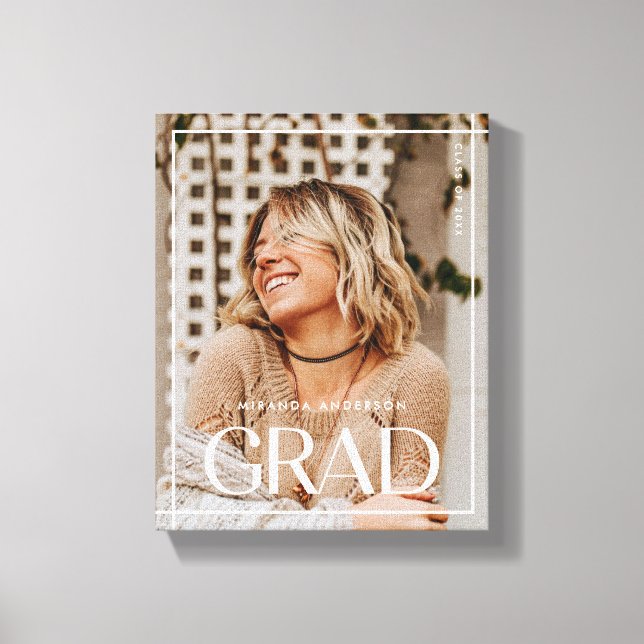 Modern Simple Graduation Photo High School Canvas Print (Front)