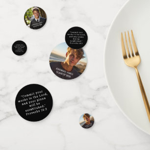 Modern Simple Graduation Photo Table Confetti