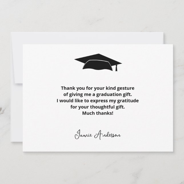 Modern Simple Graduation Thank You Card (Front)