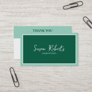 Modern Simple Green Elegant Minimalist Loyalty Business Card