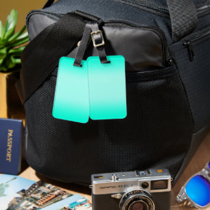 Modern Simple green Turquoise Gradient Colour Luggage Tag