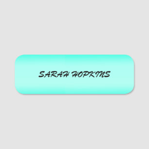 Modern Simple green Turquoise Gradient Colour Name Tag