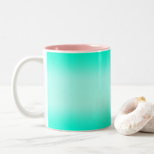 Modern Simple green Turquoise Gradient Colour Two-Tone Coffee Mug
