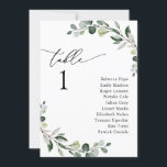 Modern Simple Greenery Wedding Seating Chart Cards<br><div class="desc">Designed to coordinate with our Boho Greenery wedding collection,  this customisable Seating Chart Card Template features mixed watercolor greenery leaves paired with a classy serif in black. Matching items available.</div>