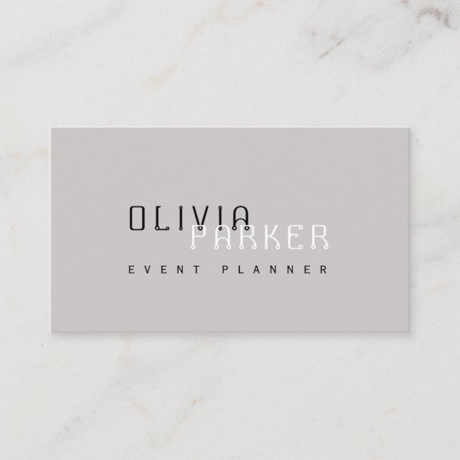 Modern Simple Grey Minimalist Business Card (Front)