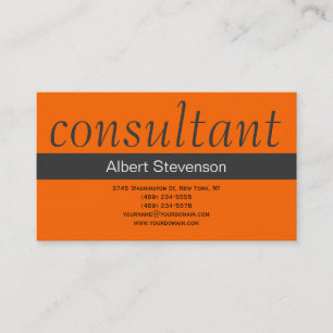 Modern Simple Grey Orange Business Card