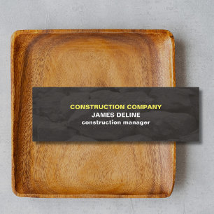 Modern Simple Grey Stones Construction Mini Business Card