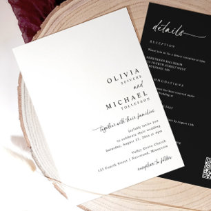 Modern Simple Handwriting All in One Wedding Invitation