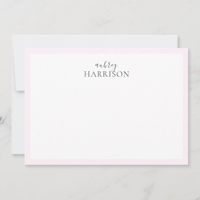 Modern Simple Handwriting Name Pink Card (Front)