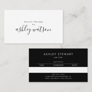 Modern Simple Handwritten Calligraphy Plain White Appointment Card