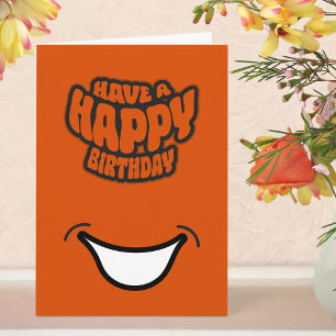Modern Simple Happy Birthday Folded Greeting Card