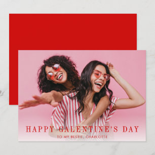 Modern Simple Happy Gelantine's Day Photo Holiday Card