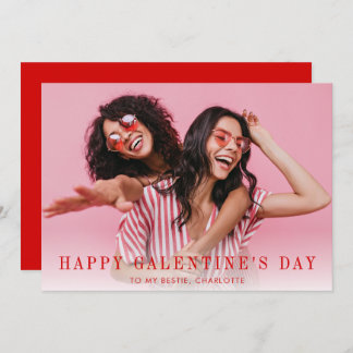 Modern Simple Happy Gelantine's Day Photo Holiday Card