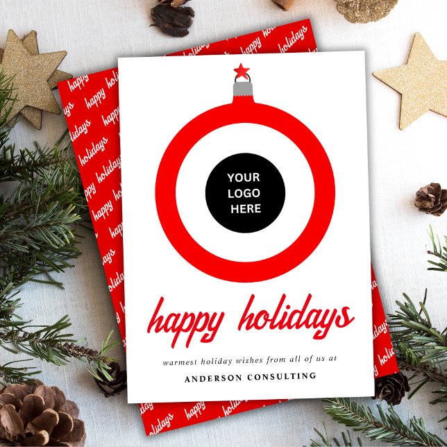 Modern Simple Happy Holidays Business Holiday Card (Creator Uploaded)