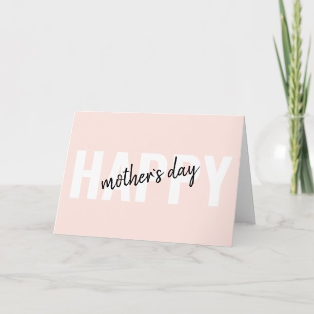 Modern Simple Happy Mothers Day Card (Front)