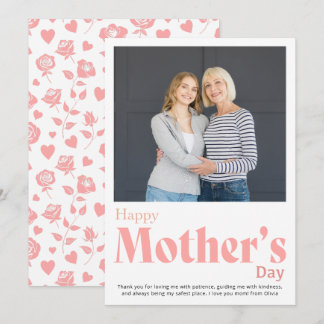 Modern Simple Happy Mother's Day Photo Card