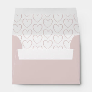 Modern Simple Heart Pattern Wedding RSVP Envelope