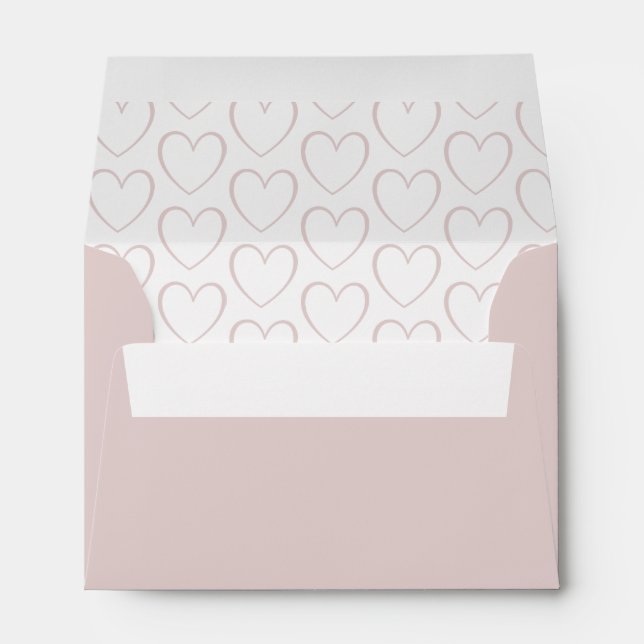  Modern Simple Heart Pattern Wedding RSVP Envelope (Back (Bottom))