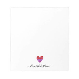 Modern Simple Heart Script Notepad