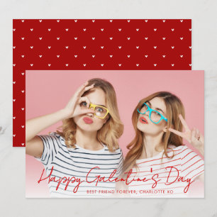 Modern Simple Hearts Happy Gelantine's Day Photo Holiday Card