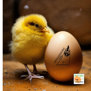 MODERN simple hen country farm name Rubber Stamp