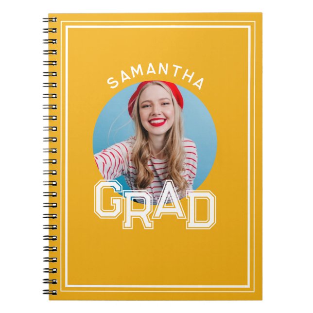 Modern Simple High School Grad Photo Graduation Notebook (Front)