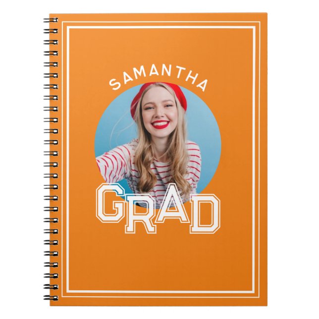 Modern Simple High School Grad Photo Graduation Notebook (Front)