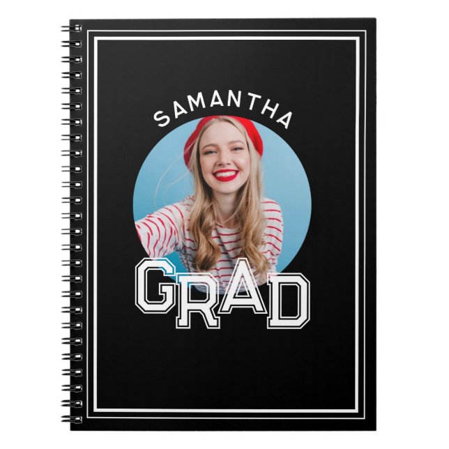 Modern Simple High School Grad Photo Graduation Notebook (Front)