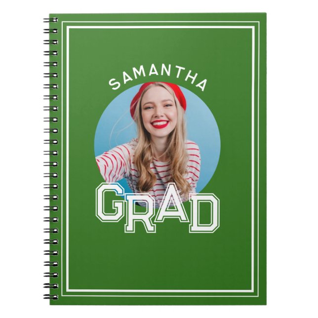 Modern Simple High School Grad Photo Graduation Notebook (Front)