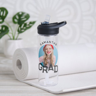 Modern Simple High School Grad Photo Graduation Water Bottle