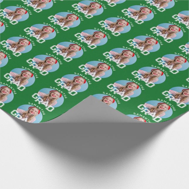 Modern Simple High School Grad Photo Graduation Wrapping Paper (Corner)