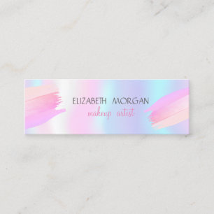 Modern Simple Holographic, Foil Brush Stroke Mini Business Card