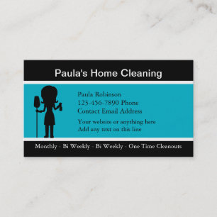 Modern Simple House Cleaning Maid Business Card