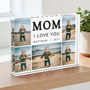 Modern Simple I Love You Mum Collage 5 Photo Block