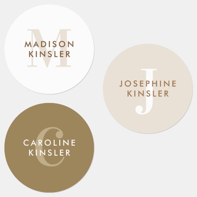 Modern Simple Initial Boho Waterproof Name Labels (Group)