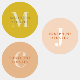 Modern Simple Initial Boho Waterproof Name Labels