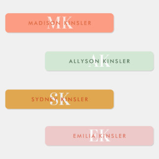 Modern Simple Initial Pink Girly Waterproof Name