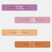 Modern Simple Initial Purple Boho Waterproof Name 